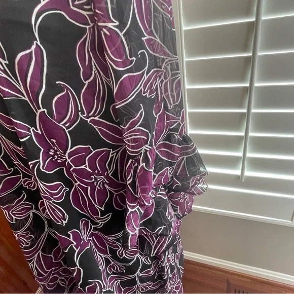 Calvin Klein Purple and Black Floral Dress - Picture 6 of 8